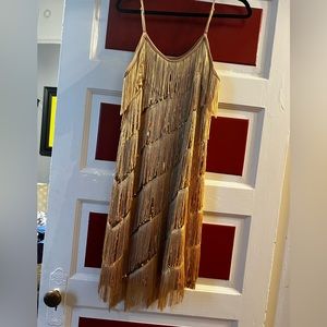 Gold fringe dress
